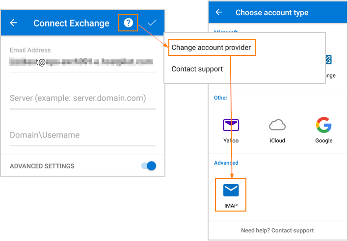 Choose account type